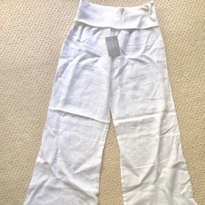 Anthropologie brand NWT white linen pants